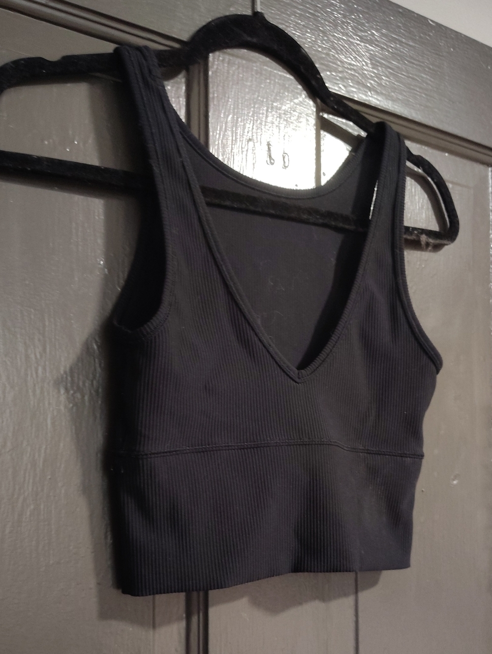 lululemon athletica Black Ribbed V-Neck Sports Bra Crop